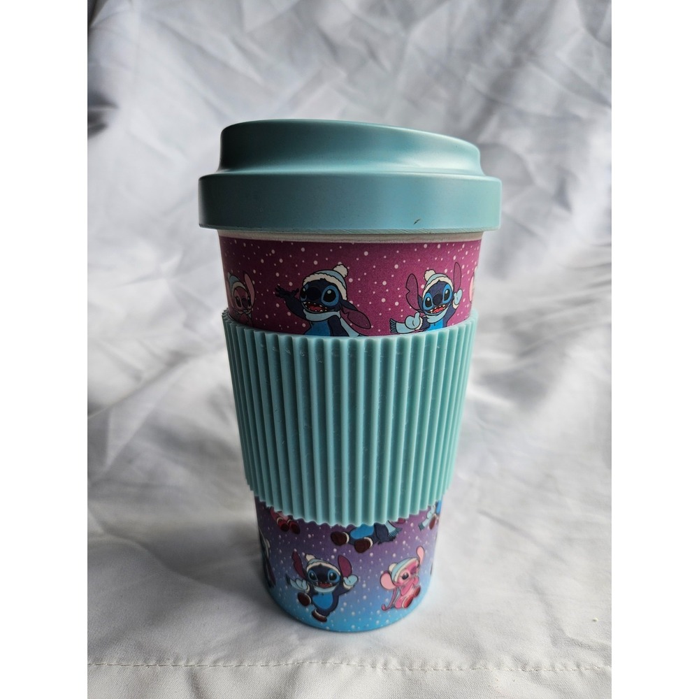 DISNEY Lilo And Stitch Bamboo Travel Mug Cup 20oz Christmas BPA Free Stich New